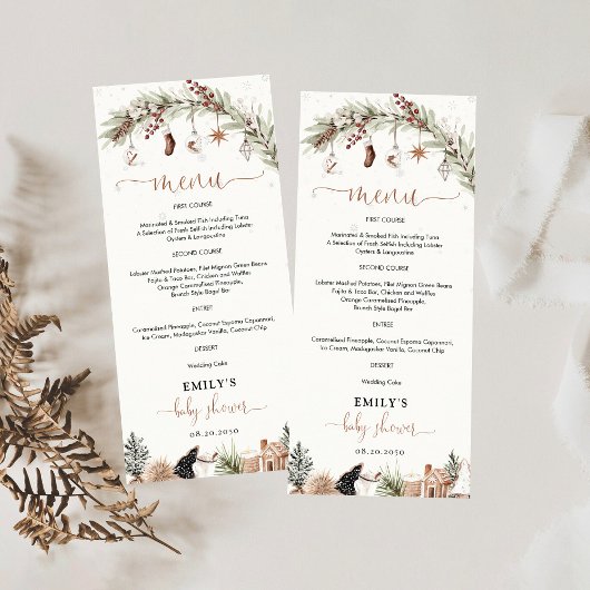 Safari Animals Baby shower Menu