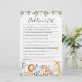 Safari Animals Baby shower Papa kent best game (Staand voorkant)