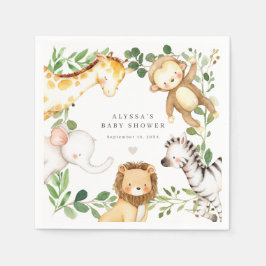 Safari Animals Baby Shower Party Paper Napkins Servet