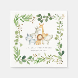 Safari Animals Baby Shower Party Paper Napkins Servet