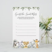 Safari Animals Baby shower raadt de zoete muis (Staand voorkant)