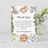 Safari Animals Baby Shower Thank You Card (Staand voorkant)