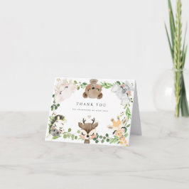 Safari Animals Baby Shower Thank You Card Bedankkaart
