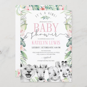 Safari Animals Baby shower Uitnodiging