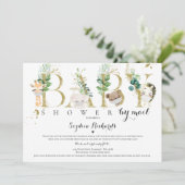 Safari Animals Baby shower van Mail Greenery Gold Kaart (Staand voorkant)