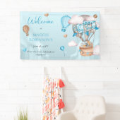 Safari Animals Balloons Blue Boy Baby shower Spandoek (Insitu)