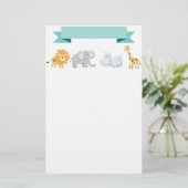 Safari Animals Banner Briefpapier (Staand voorkant)