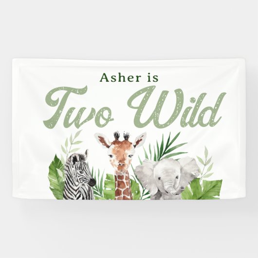 Safari Animals Birthday Banner (Horizontaal)
