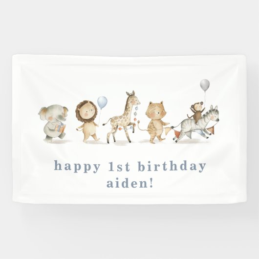 Safari Animals Birthday Banner (Horizontaal)