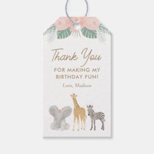 Safari Animals Birthday Party Favor Tag Cadeaulabel
