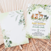 Safari Animals Botanical Baby Shower Kaart