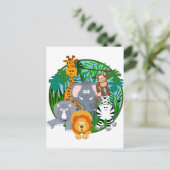 Safari Animals Cartoon Briefkaart (Staand voorkant)