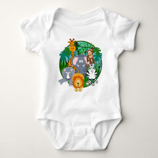 Safari Animals Cartoon Romper
