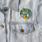 Safari Animals Cartoon Ronde Button 5,7 Cm (In situ)