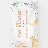 Safari Animals Confetti 2e verjaardag banner (Verticaal)