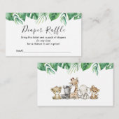 Safari Animals Diaper Raffle Kaart (Voorkant / Achterkant)