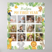 Safari Animals First Year Photo Milestone Poster (Voorkant)