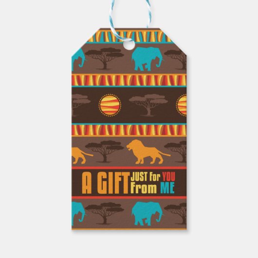 Safari Animals Gift Label Cadeaulabel (Voorkant)
