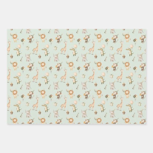 Safari Animals Gift Wrap Oerwoud Wrapping Paper Bo (Voorkant)