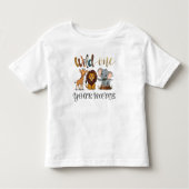 Safari Animals Giraffe Lion Wild One Kinder Shirts (Voorkant)