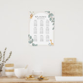 Safari Animals Greek Seating Chart Poster (Keuken)