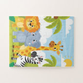 Safari Animals Kids Puzzle | Cute Lion Elephant Gi Legpuzzel (Horizontaal)