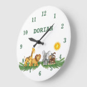 Safari Animals Nursery Wall Clock Grote Klok (Hoek)