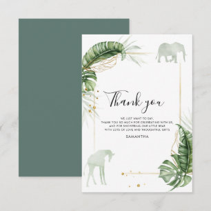Safari Animals Oerwoud Baby shower Bedankkaart