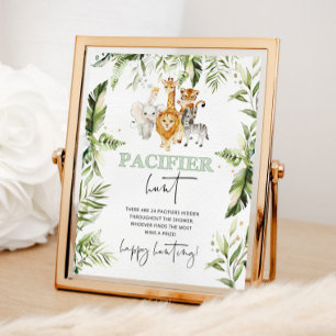 Safari animals Pacifier jachtwedstrijd baby shower Poster
