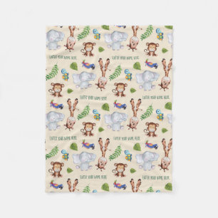 Safari Animals patterned Fleece Blanket
