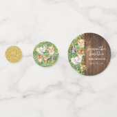 Safari Animals Rustic Gold Glitter Baby shower Confetti (Achterkanten)