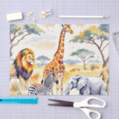 Safari Animals Seamless Pattern Savanna Scene Tissuepapier (Craft)