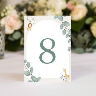 Safari Animals Table Numbers Card Kaart