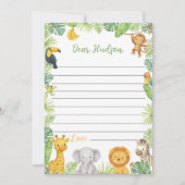 Safari Animals Time Capsule Note Message Card Bedankkaart (Voorkant)