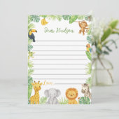 Safari Animals Time Capsule Note Message Card Bedankkaart (Staand voorkant)