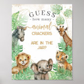 Safari animals Tropical Baby shower crackers game Poster (Voorkant)