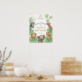 Safari animals Tropical greenery Baby shower Poster (Keuken)