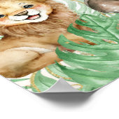 Safari animals Tropical greenery Baby shower Poster (Hoek)
