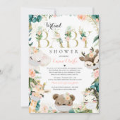 Safari Animals Virtual Baby shower Greenery Gold Kaart (Voorkant)