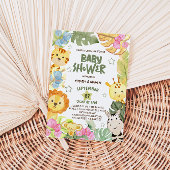Safari Animals Waterverf Baby shower Kaart