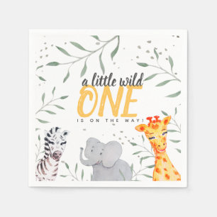 Safari Animals Waterverf Baby shower Papier Napkin Servet