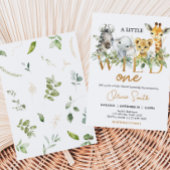 Safari Animals Wild One Baby Shower Kaart