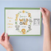 Safari Animals Wild One Birthday Chip Bag Wrapper Flyer (Hand)