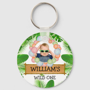 Safari Animals Wild One Birthday FOTO Sleutelhanger