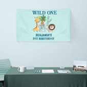 Safari Animals Wild One Jungle 1st Birthday Spandoek (Beurs)