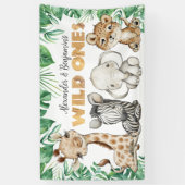 Safari Animals Wild Ones Birthday Banner (Verticaal)