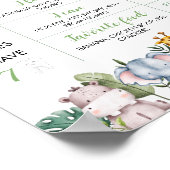 Safari Animaux 1er Anniversaire Poster du Jalon (Coin)