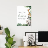 Safari Animaux Affiche de bienvenue de fête d'anni (Bureau à domicile)