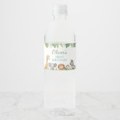 Safari Animaux Anniversaire Fête Étiquette bouteil (Devant)