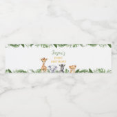 Safari Animaux Anniversaire Fête Étiquette bouteil (Étiquettes simples)